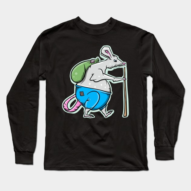 Rat Hiking Long Sleeve T-Shirt by mailboxdisco